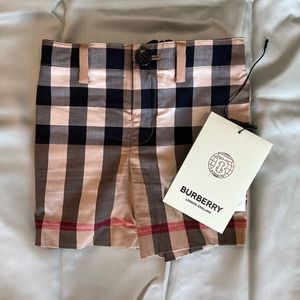 ***WORN ONCE*** BURBERRY BEIGE PLAID SHORTS SIZE 12M